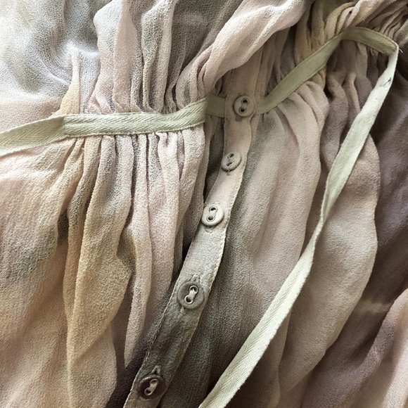 AllSaints Porisan Short Kaftan Silk Tunic Dress Bu - Picture 7 of 9